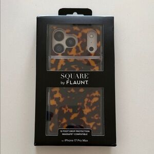 SQUARE by FLAUNT Tortoiseshell iPhone 17 Pro Max Case - Brown Pattern